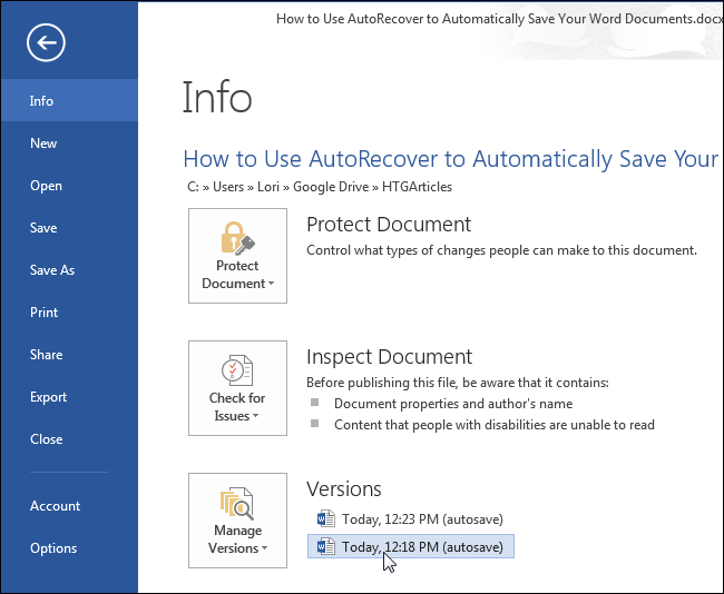 check autosave in word for mac